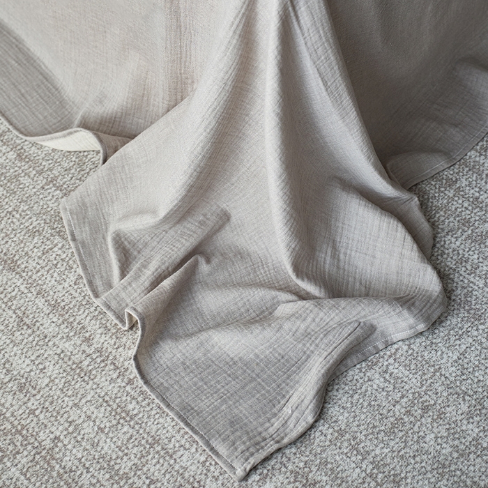 91家纺网 家纺一手货源 找家纺 蓝邻 2025新款全棉双层皱皱纱单品系列-单床单 银月光