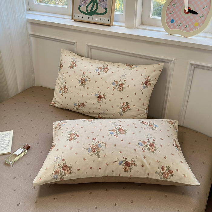 91家纺网 家纺一手货源 找家纺 沐棉家居 2025新款全棉印花四件套 优雅花朵