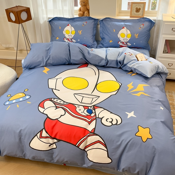 91家纺网 家纺一手货源 找家纺 蘭菲家纺 2025新款奥特曼全棉四件套 王者