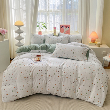 91家纺网 家纺一手货源 找家纺 （总）沃朴家居2025新款高克重小碎花水洗棉四件套