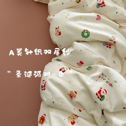 91家纺网 家纺一手货源 找家纺 （总）仟网汇 2025新款有氧针织棉双层纱系列四件套-床拍