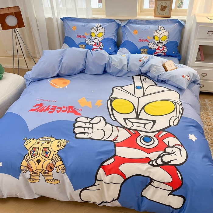 91家纺网 家纺一手货源 找家纺 蘭菲家纺 2025新款奥特曼全棉四件套 出击