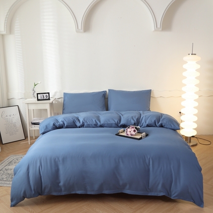 宇淳国际 2025新款水洗棉单被套 深蓝