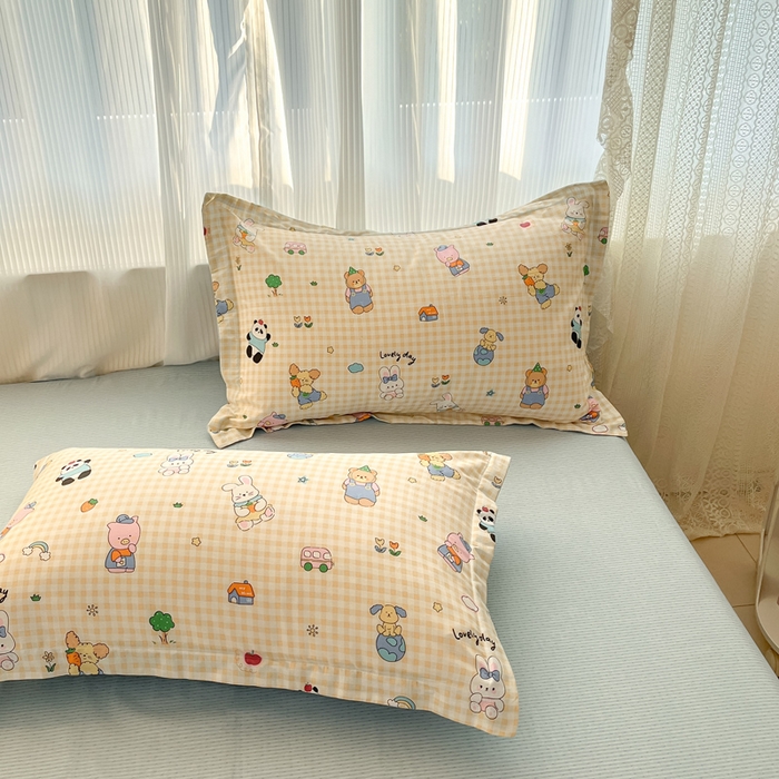 91家纺网 家纺一手货源 找家纺 涵宸家纺 2025新款全棉印花四件套 A森林派对