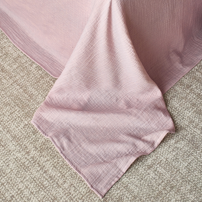 91家纺网 家纺一手货源 找家纺 蓝邻 2025新款全棉双层皱皱纱单品系列-单床单 木槿紫