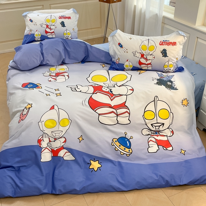 91家纺网 家纺一手货源 找家纺 蘭菲家纺 2025新款奥特曼全棉四件套 抱团