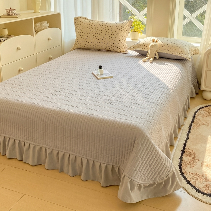 91家纺网 家纺一手货源 找家纺 尚美 2025新款小碎花针织棉床盖四件套 卡豹纹