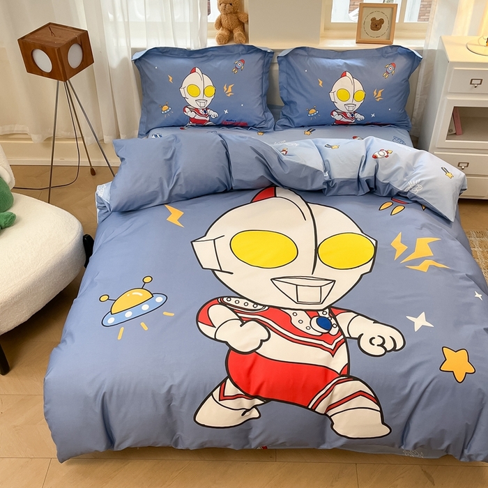 91家纺网 家纺一手货源 找家纺 蘭菲家纺 2025新款奥特曼全棉四件套 王者