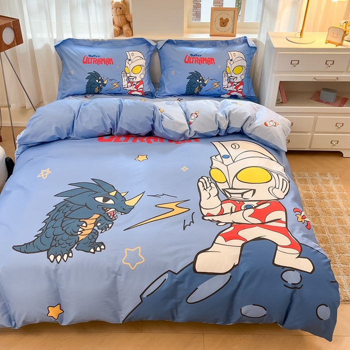 91家纺网 家纺一手货源 找家纺 蘭菲家纺 2025新款奥特曼全棉四件套 闪电