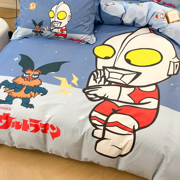 91家纺网 家纺一手货源 找家纺 蘭菲家纺 2025新款奥特曼全棉四件套 荣耀