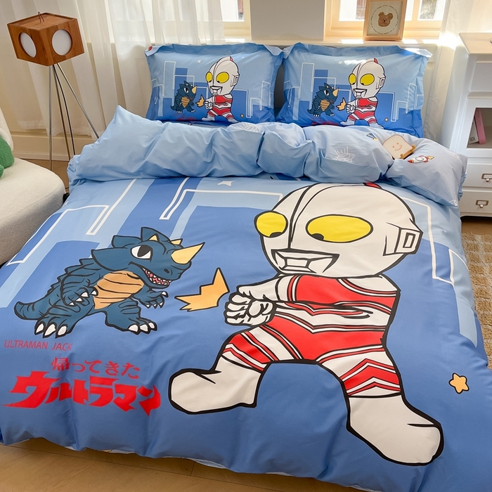 91家纺网 家纺一手货源 找家纺 蘭菲家纺 2025新款奥特曼全棉四件套 勇士