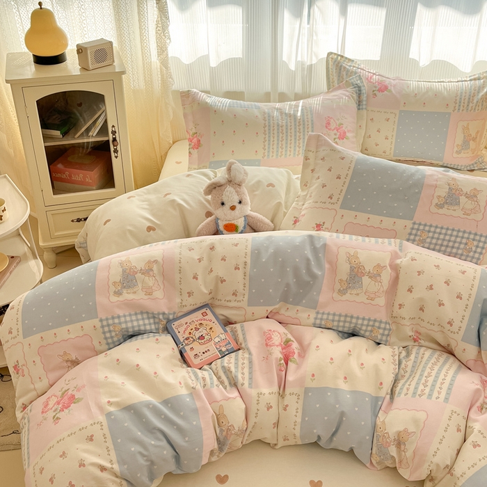 91家纺网 家纺一手货源 找家纺 涵宸家纺 2025新款全棉印花四件套 A浪漫小屋