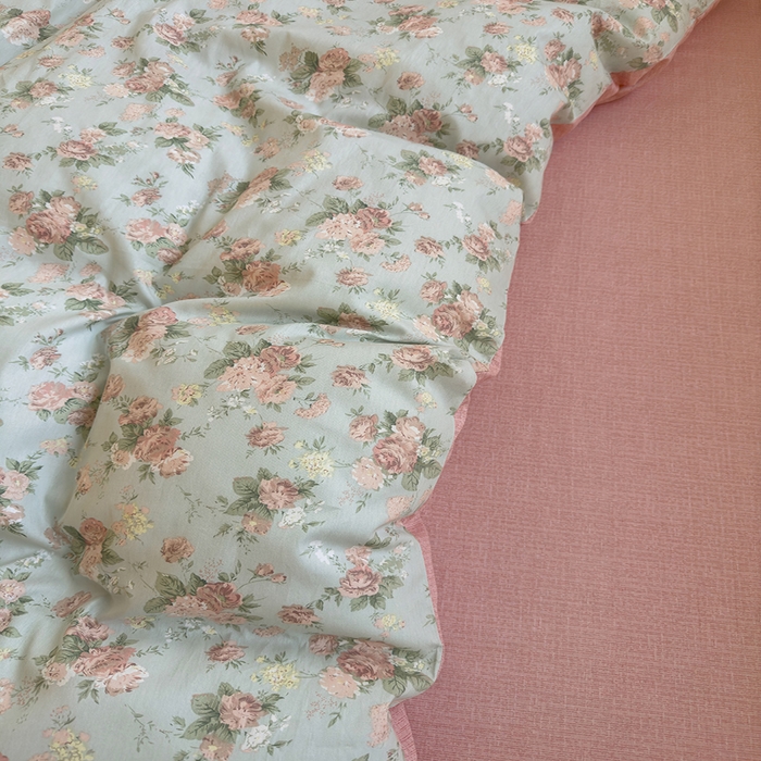 91家纺网 家纺一手货源 找家纺 沐棉家居 2025新款全棉印花四件套 春色满园