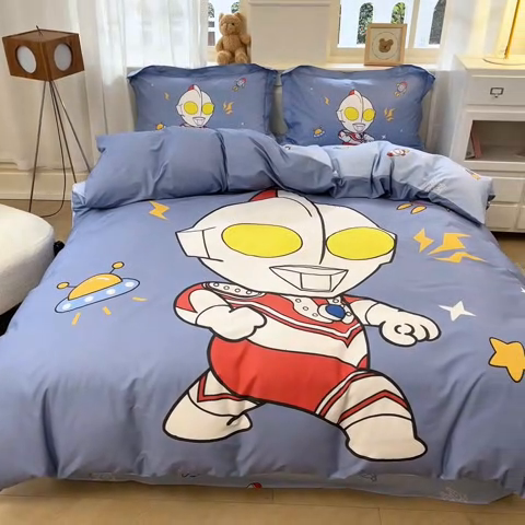 91家纺网 家纺一手货源 找家纺 蘭菲家纺 2025新款奥特曼全棉四件套 王者