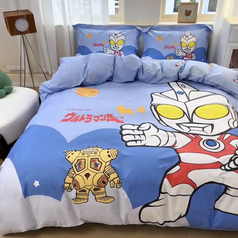 91家纺网 家纺一手货源 找家纺 蘭菲家纺 2025新款奥特曼全棉四件套 出击