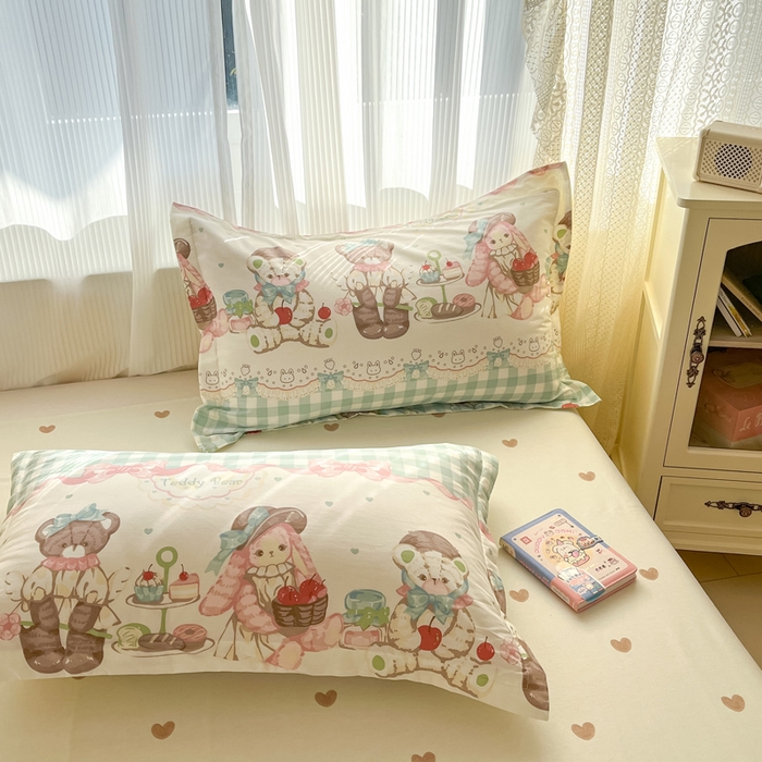 91家纺网 家纺一手货源 找家纺 涵宸家纺 2025新款全棉印花四件套 A秘境樱桃