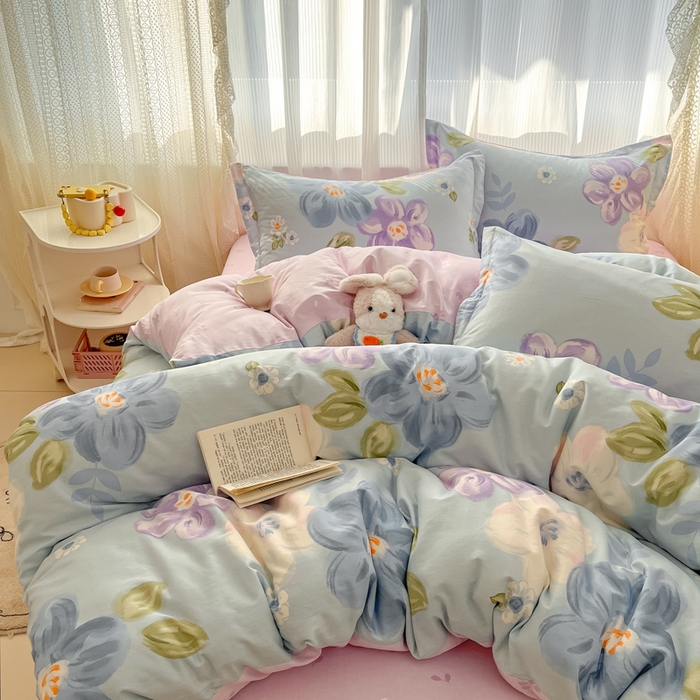 91家纺网 家纺一手货源 找家纺 涵宸家纺 2025新款全棉印花四件套 B伊莱-兰