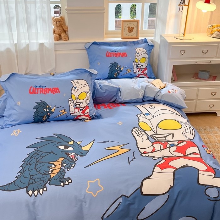 91家纺网 家纺一手货源 找家纺 蘭菲家纺 2025新款奥特曼全棉四件套 闪电