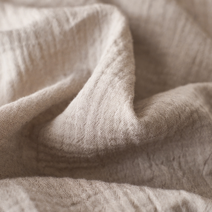 91家纺网 家纺一手货源 找家纺 蓝邻 2025新款全棉双层皱皱纱单品系列-单床单 深驼