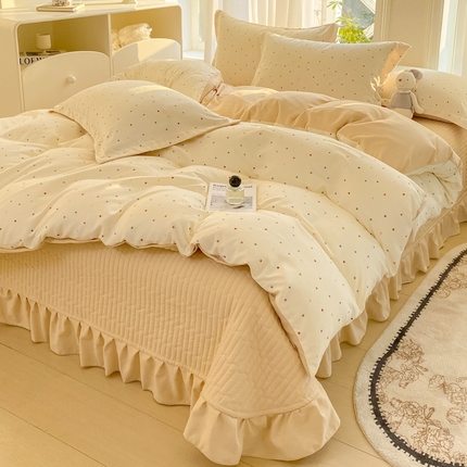 91家纺网 家纺一手货源 找家纺 （总）尚美 2025新款小碎花针织棉床盖四件套