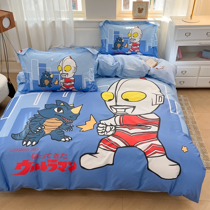 91家纺网 家纺一手货源 找家纺 蘭菲家纺 2025新款奥特曼全棉四件套 勇士