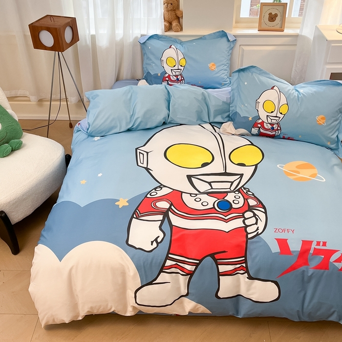 91家纺网 家纺一手货源 找家纺 蘭菲家纺 2025新款奥特曼全棉四件套 发呆