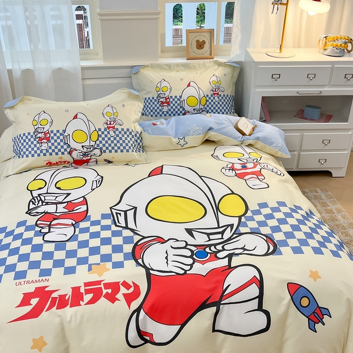 91家纺网 家纺一手货源 找家纺 蘭菲家纺 2025新款奥特曼全棉四件套 超人兄弟