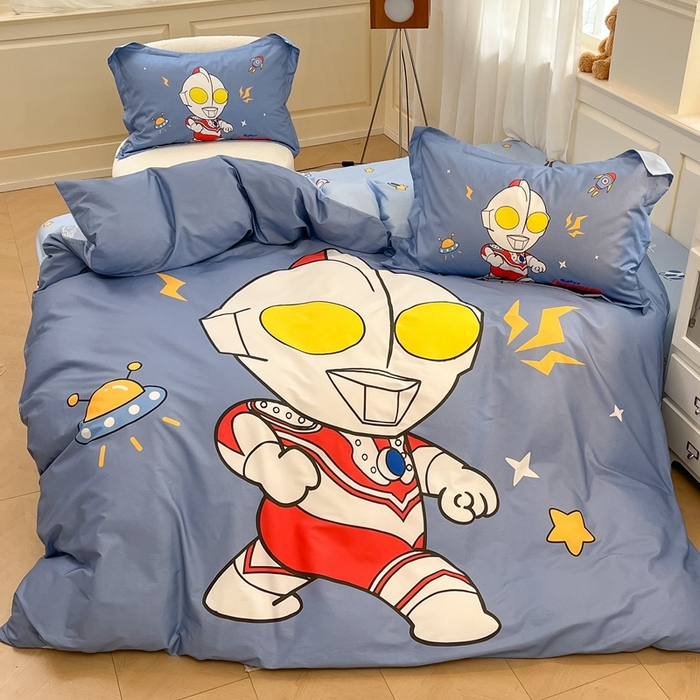 91家纺网 家纺一手货源 找家纺 蘭菲家纺 2025新款奥特曼全棉四件套 王者