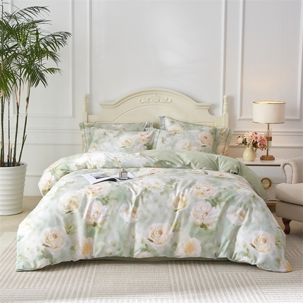 91家纺网 家纺一手货源 找家纺 （总）曼秀琳 2025新款铂金棉数码印花四件套(全棉133*76)