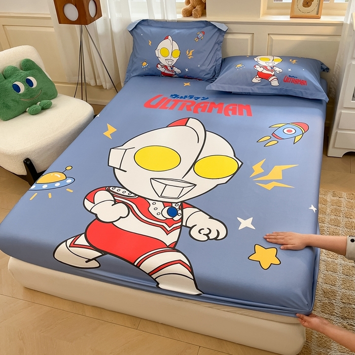 91家纺网 家纺一手货源 找家纺 蘭菲家纺 2025新款奥特曼全棉床笠 王者