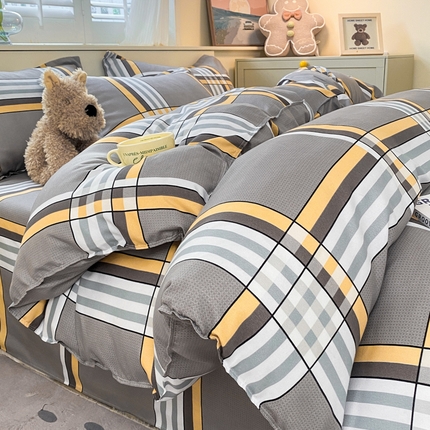 91家纺网 家纺一手货源 找家纺 （总）简冠家纺 2025新款印花植物羊绒磨毛四件套