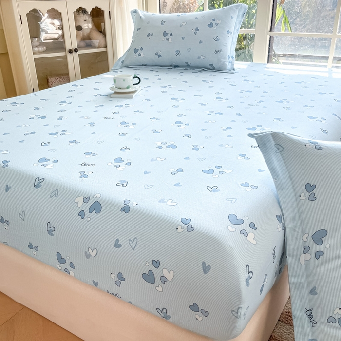 91家纺网 家纺一手货源 找家纺 晨希家居 2025新款全棉A类双层纱床笠 薇念