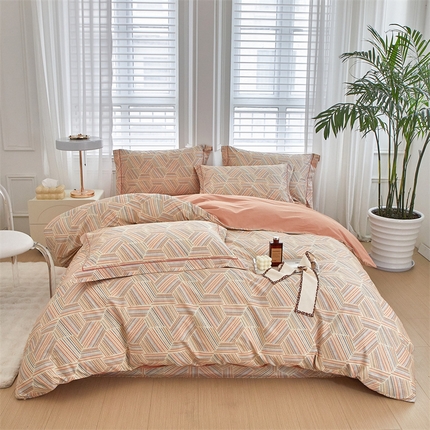 91家纺网 家纺一手货源 找家纺 （总）曼秀琳 2025新款铂金棉数码印花四件套(全棉133*76)