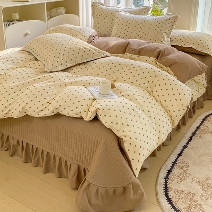 91家纺网 家纺一手货源 找家纺 （总）尚美 2025新款小碎花针织棉床盖四件套