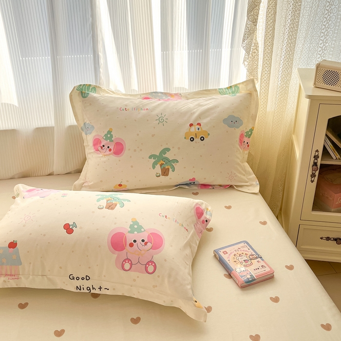 91家纺网 家纺一手货源 找家纺 涵宸家纺 2025新款全棉印花四件套 A悠闲小象