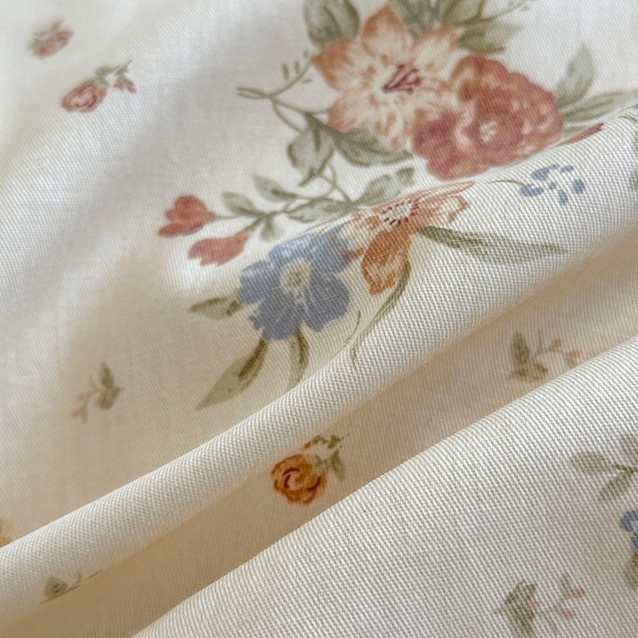 91家纺网 家纺一手货源 找家纺 沐棉家居 2025新款全棉印花四件套 优雅花朵