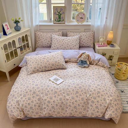 沐棉家居 2025新款全棉印花四件套 嘻嘻兔