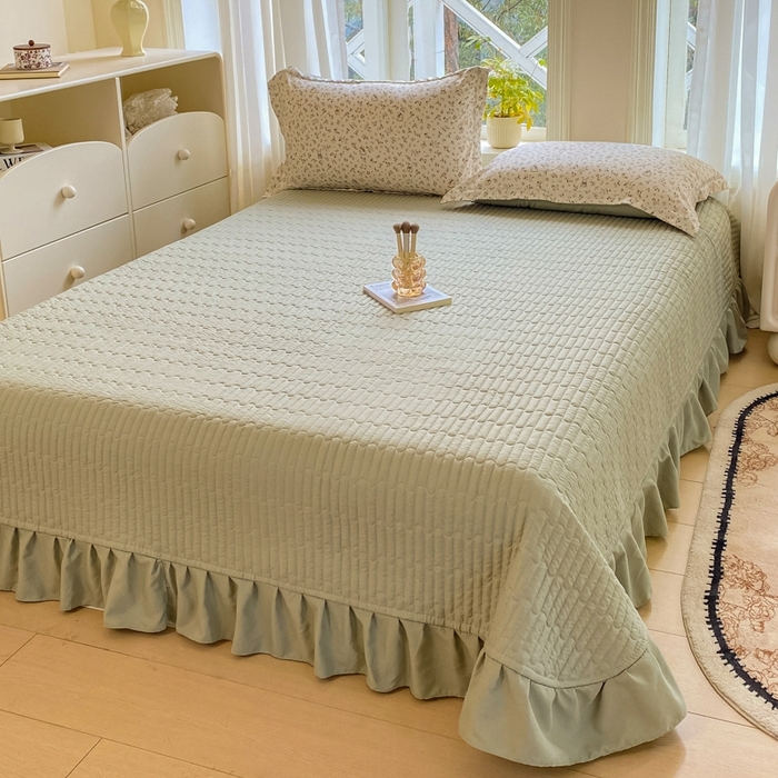 91家纺网 家纺一手货源 找家纺 尚美 2025新款小碎花针织棉床盖四件套 花海