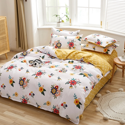 91家纺网 家纺一手货源 找家纺 （总）简冠家纺 2025新款印花植物羊绒磨毛四件套