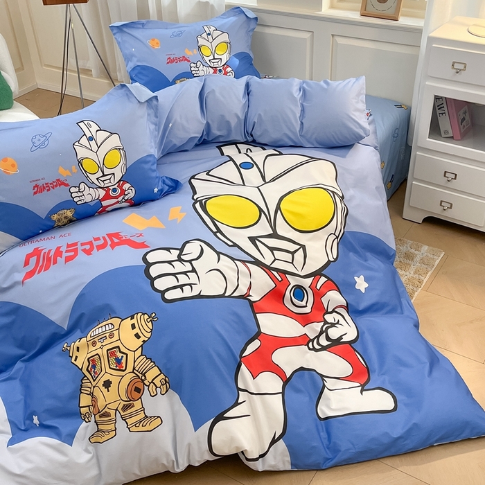 91家纺网 家纺一手货源 找家纺 蘭菲家纺 2025新款奥特曼全棉四件套 出击