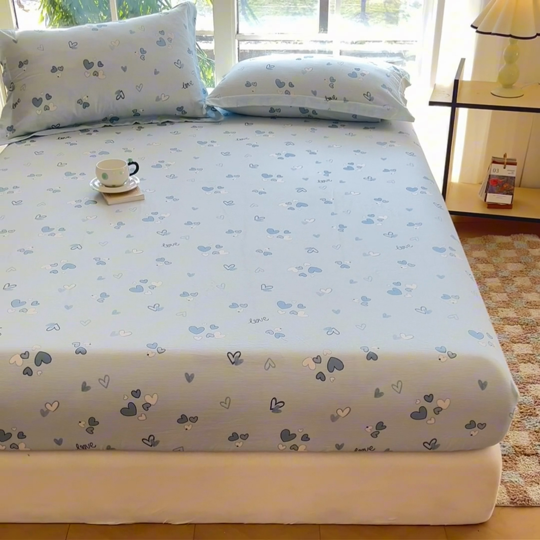 91家纺网 家纺一手货源 找家纺 晨希家居 2025新款全棉A类双层纱床笠 薇念