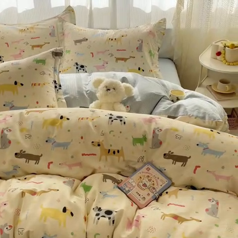 91家纺网 家纺一手货源 找家纺 涵宸家纺 2025新款全棉印花四件套 A奇妙之旅