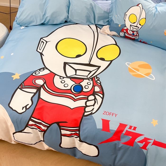 91家纺网 家纺一手货源 找家纺 蘭菲家纺 2025新款奥特曼全棉四件套 发呆