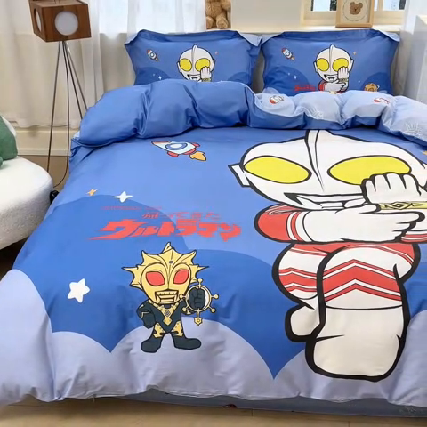 91家纺网 家纺一手货源 找家纺 蘭菲家纺 2025新款奥特曼全棉四件套 无敌