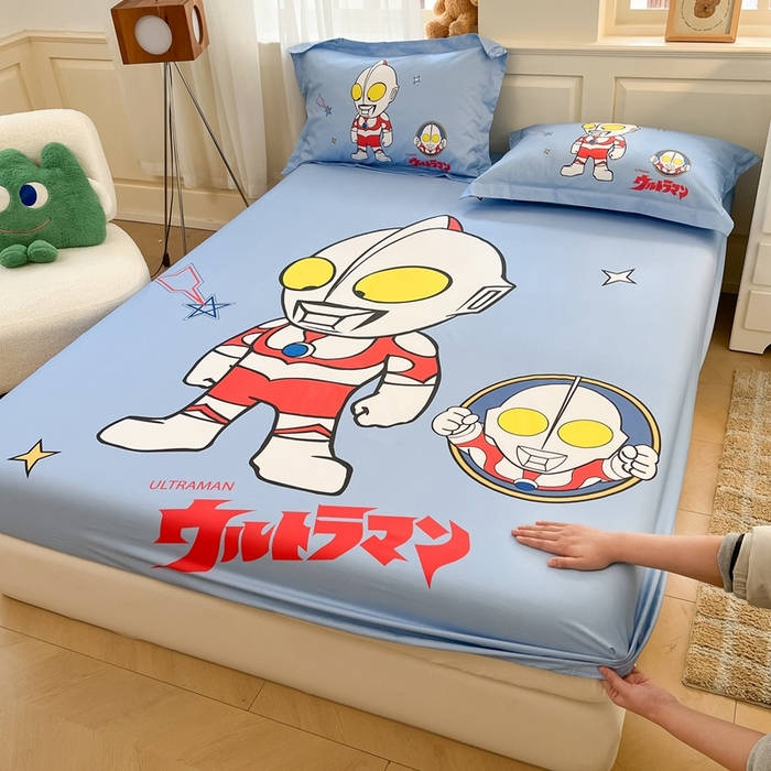 91家纺网 家纺一手货源 找家纺 蘭菲家纺 2025新款奥特曼全棉床笠 成功