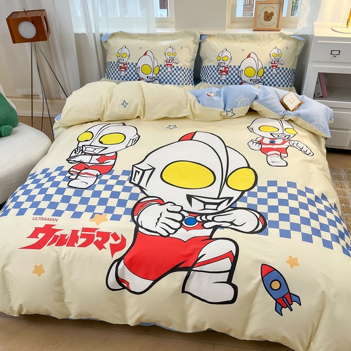 91家纺网 家纺一手货源 找家纺 蘭菲家纺 2025新款奥特曼全棉四件套 超人兄弟