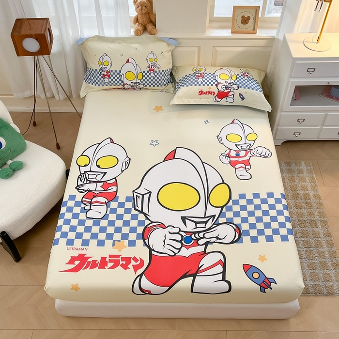 91家纺网 家纺一手货源 找家纺 蘭菲家纺 2025新款奥特曼全棉床笠 超人兄弟