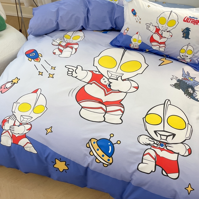 91家纺网 家纺一手货源 找家纺 蘭菲家纺 2025新款奥特曼全棉四件套 抱团