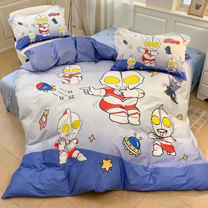 91家纺网 家纺一手货源 找家纺 蘭菲家纺 2025新款奥特曼全棉四件套 抱团