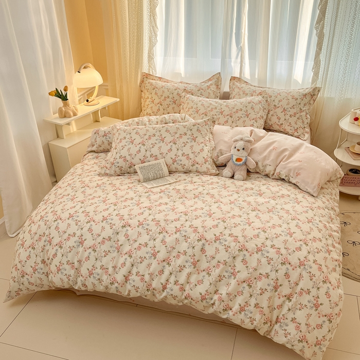 91家纺网 家纺一手货源 找家纺 涵宸家纺 2025新款全棉印花四件套 B露丝